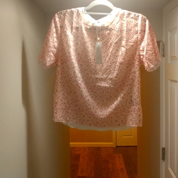 Small Senlis Beautiful Pink Floral Tee with Small Tiered Ruffle  Skirt - Picture 2 of 10